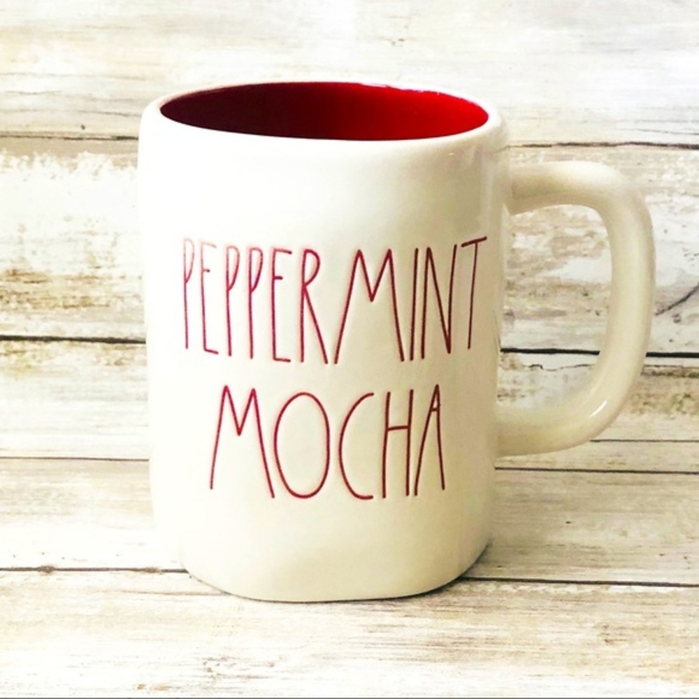 Rae Dunn PEPPERMINT MOCHA 16 Ounce Christmas Mug